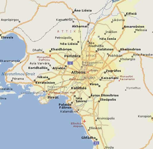 Athens Map at
